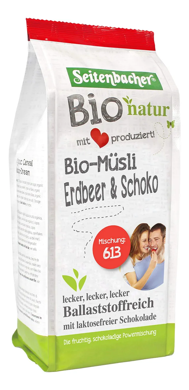 seitenbacher-bio-erdbeer-schoko-m-sli-dinkel-vollkorn-weizenfrei-2-x-454-g image 1