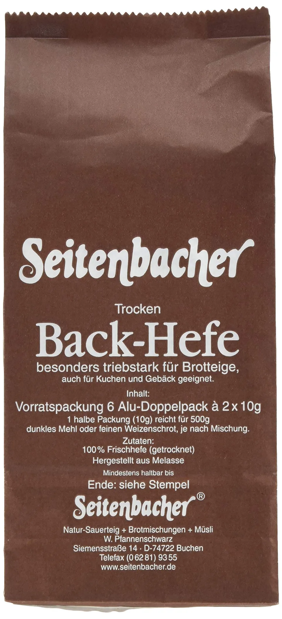 seitenbacher-hefe-trocken-vorratspack-6-x-20-g-120-g image 1