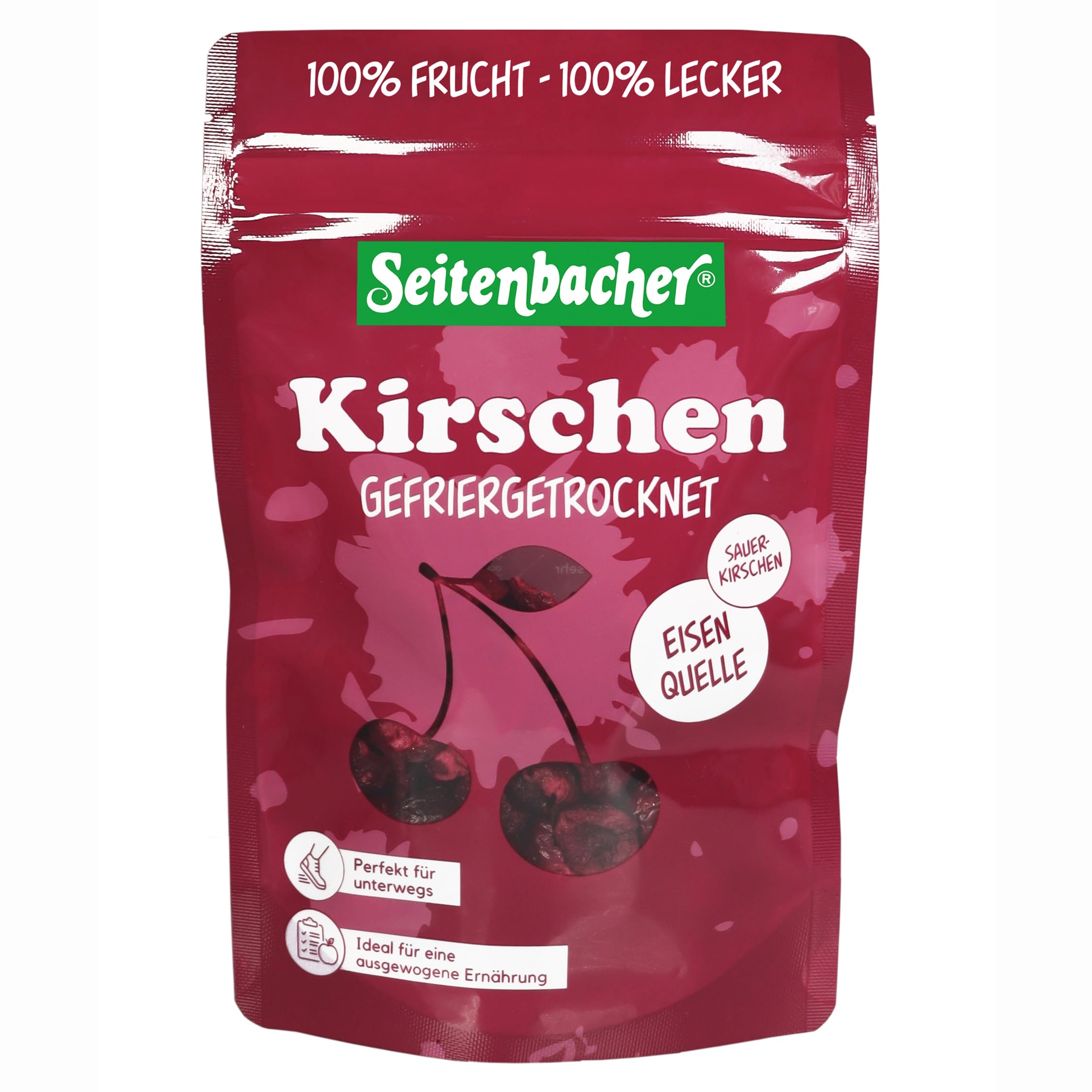 seitenbacher-gefriergetrocknete-kirschen-frucht-topping-und-snack-30-g image 1
