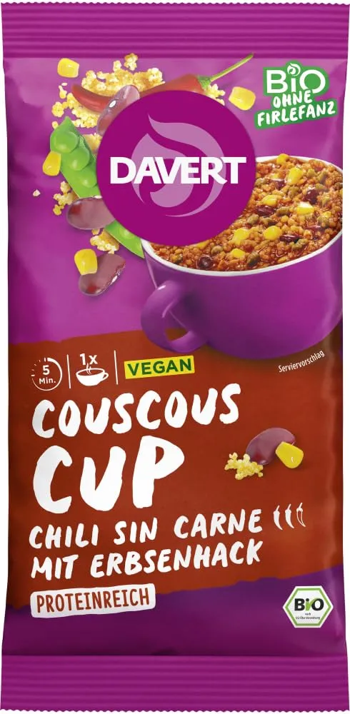 davert-couscous-cup-chili-sin-carne-bio-couscous-cup-58-g image 1