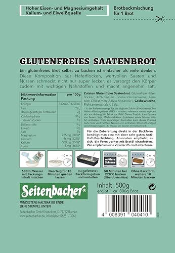seitenbacher-backmischung-glutenfreies-brot-mit-saaten-500g-ohne-hefe image 6