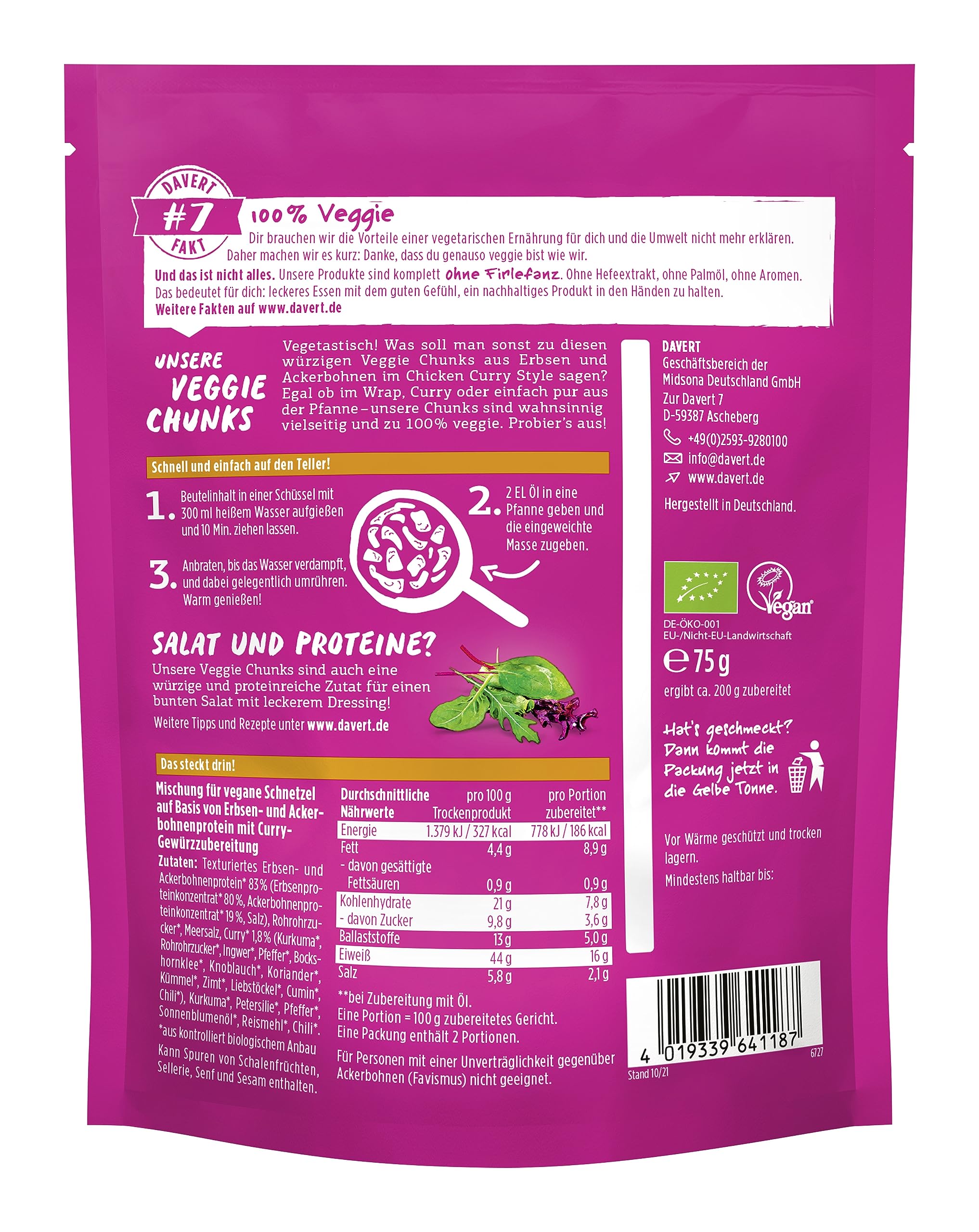 davert-veggie-chunks-chicken-curry-mit-erbsenprotein-vegan-75-g image 2
