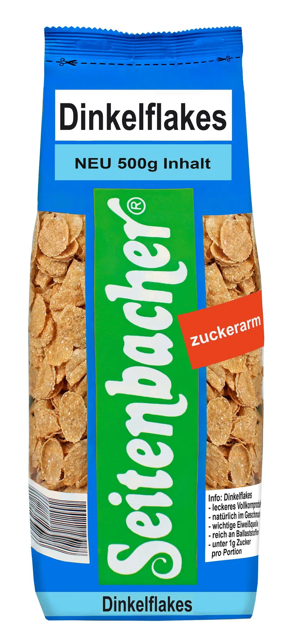 seitenbacher-dinkelflakes-vollkorn-zuckerarm-weizenfrei-6-x-500-g image 1