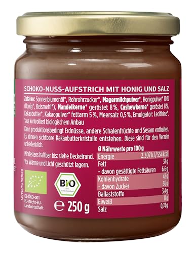 davert-bio-chocolate-cream-honey-sea-salt-nuss-schoko-aufstrich-250-g image 7