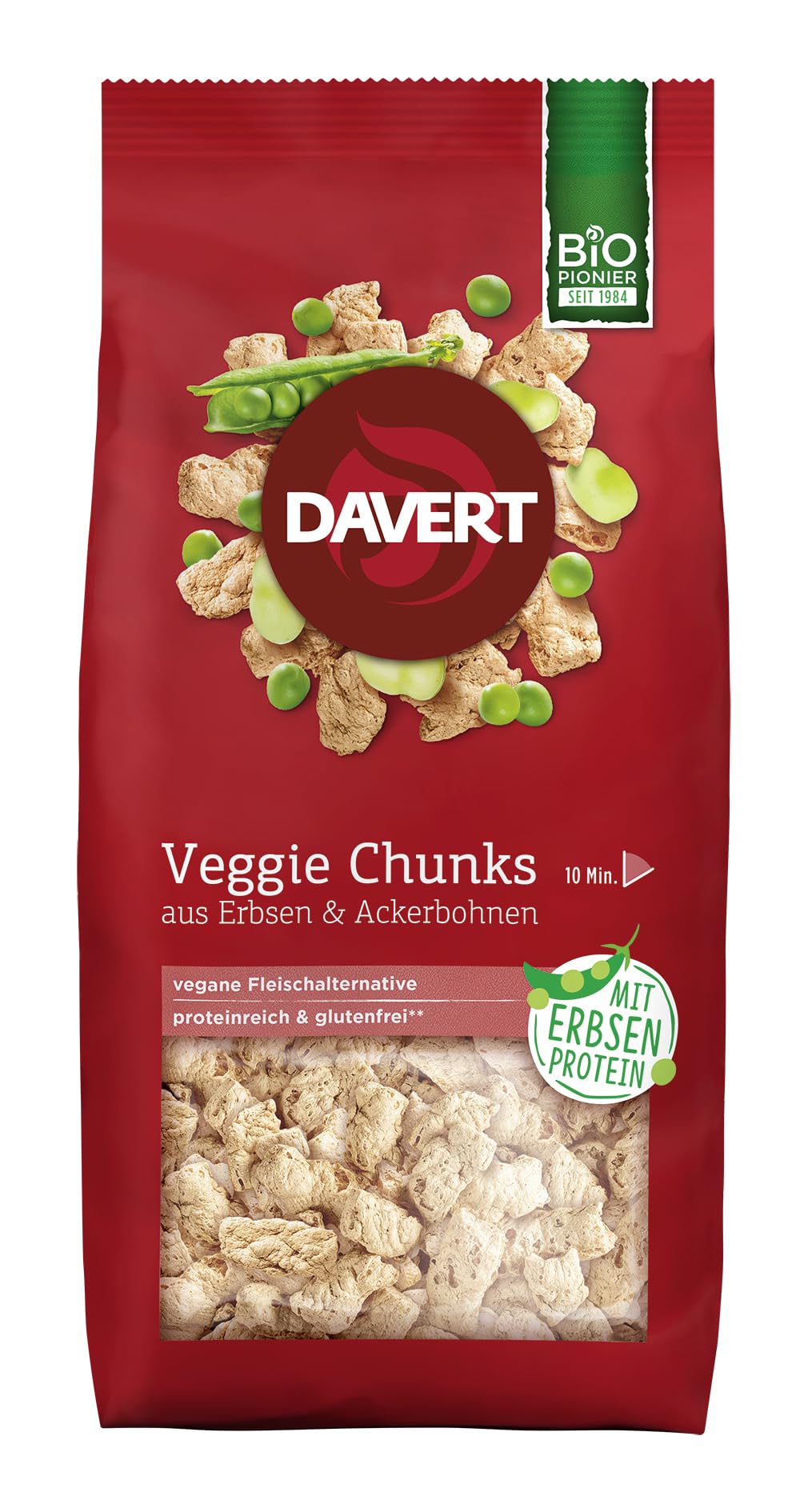 davert-veggie-chunks-erbsen-und-ackerbohnen-100g image 1