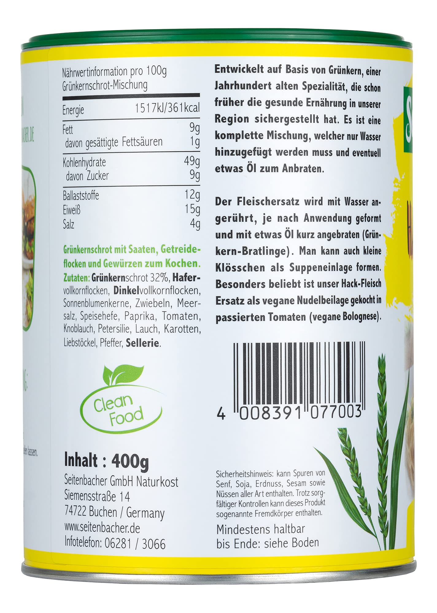 seitenbacher-gr-nkern-hackfleisch-alternative-vegan-400g image 4