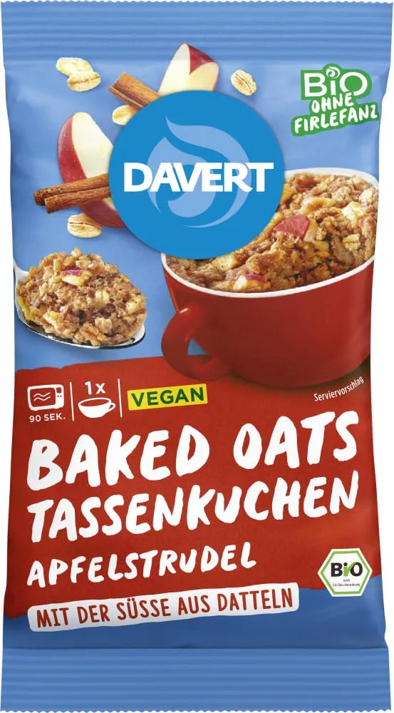 davert-baked-oats-tassenkuchen-apfelstrudel-veganer-porridge-cup-65g image 1