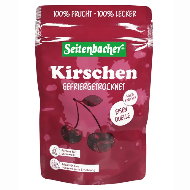 seitenbacher-gefriergetrocknete-kirschen-frucht-topping-und-snack-30-g image 1
