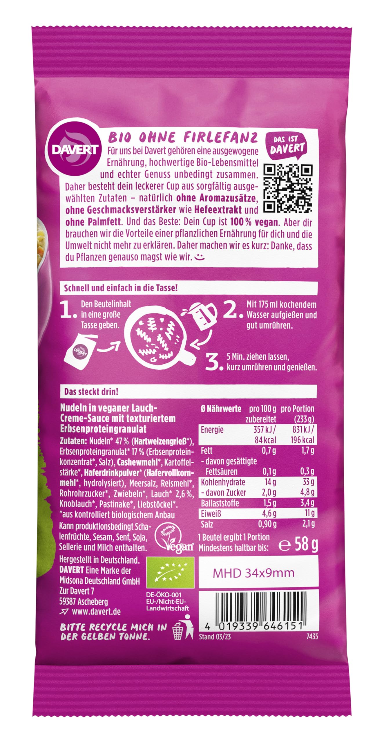 davert-noodle-cup-lauch-creme-sauce-mit-erbsen-hack-vegan-58-g image 2
