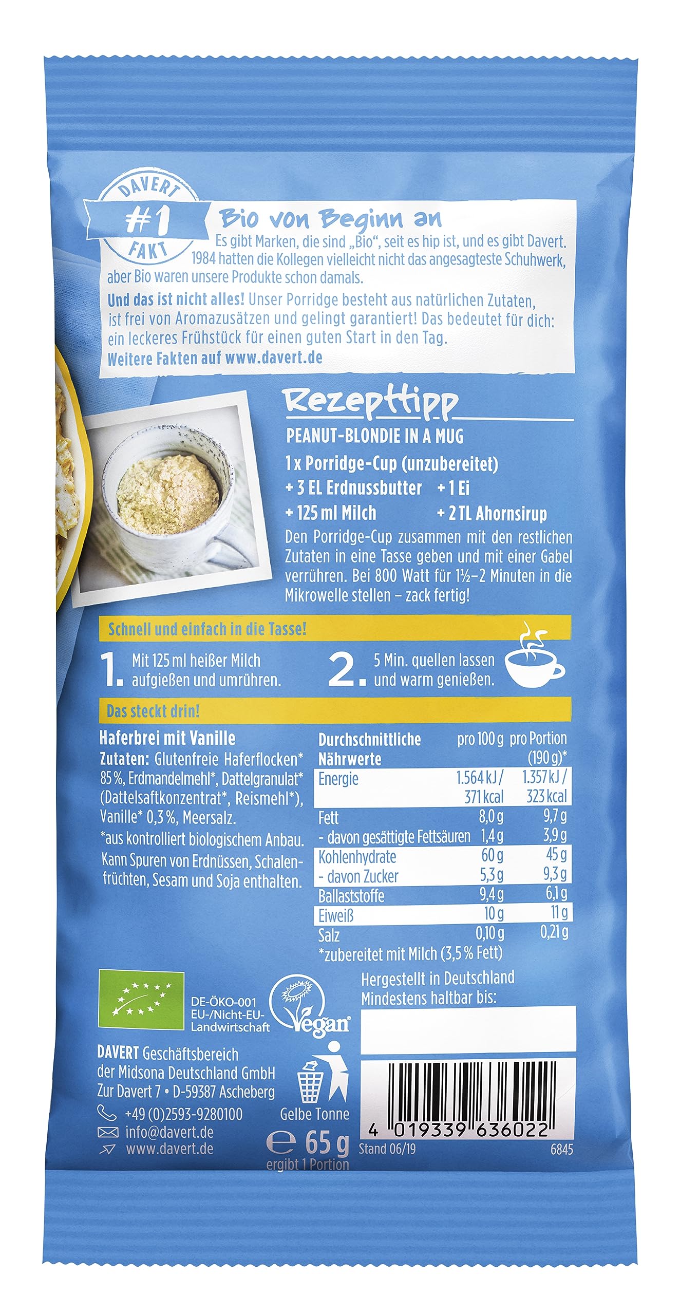 davert-porridge-cup-vanille-glutenfrei-65g-bio image 2