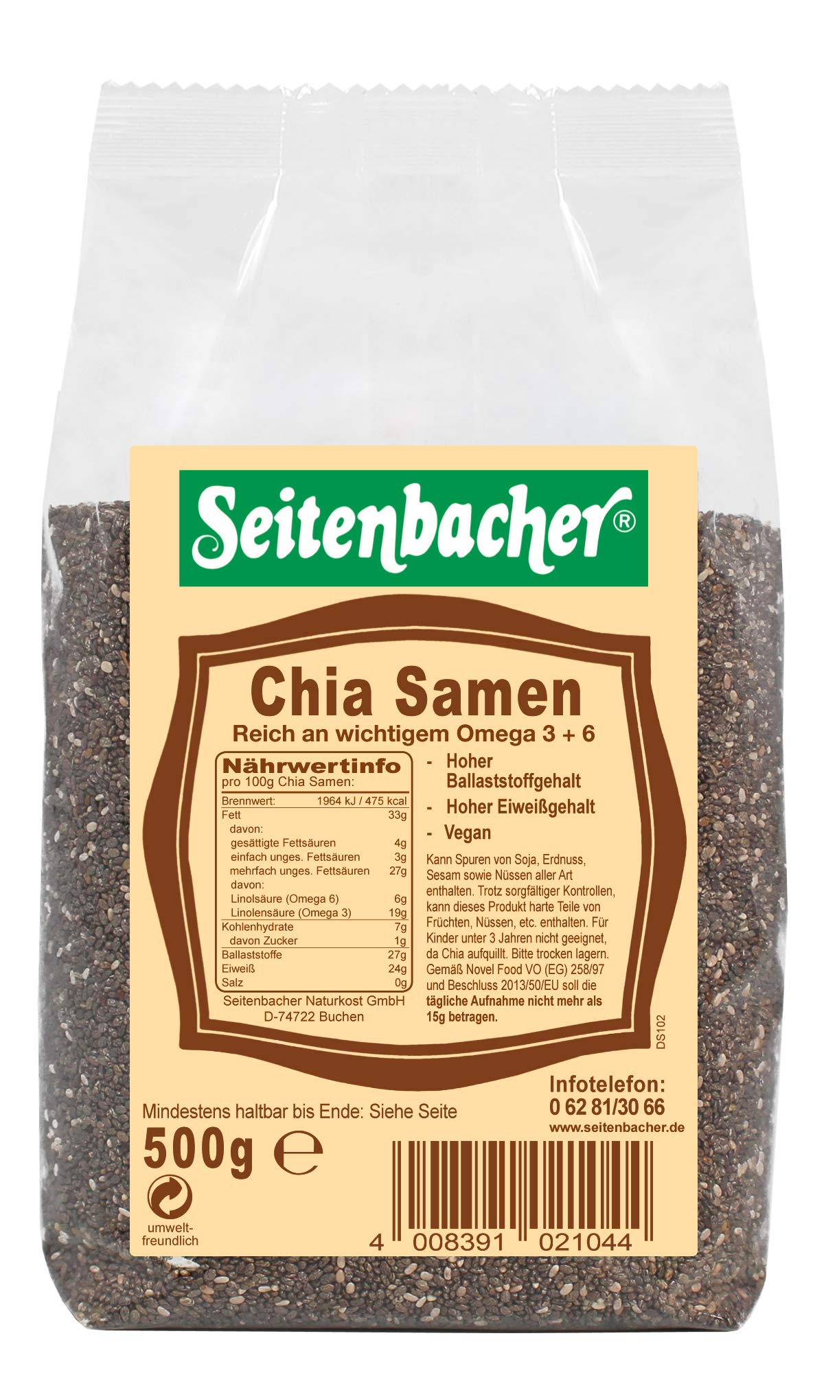 seitenbacher-chia-samen-nativ-2-x-500g image 1