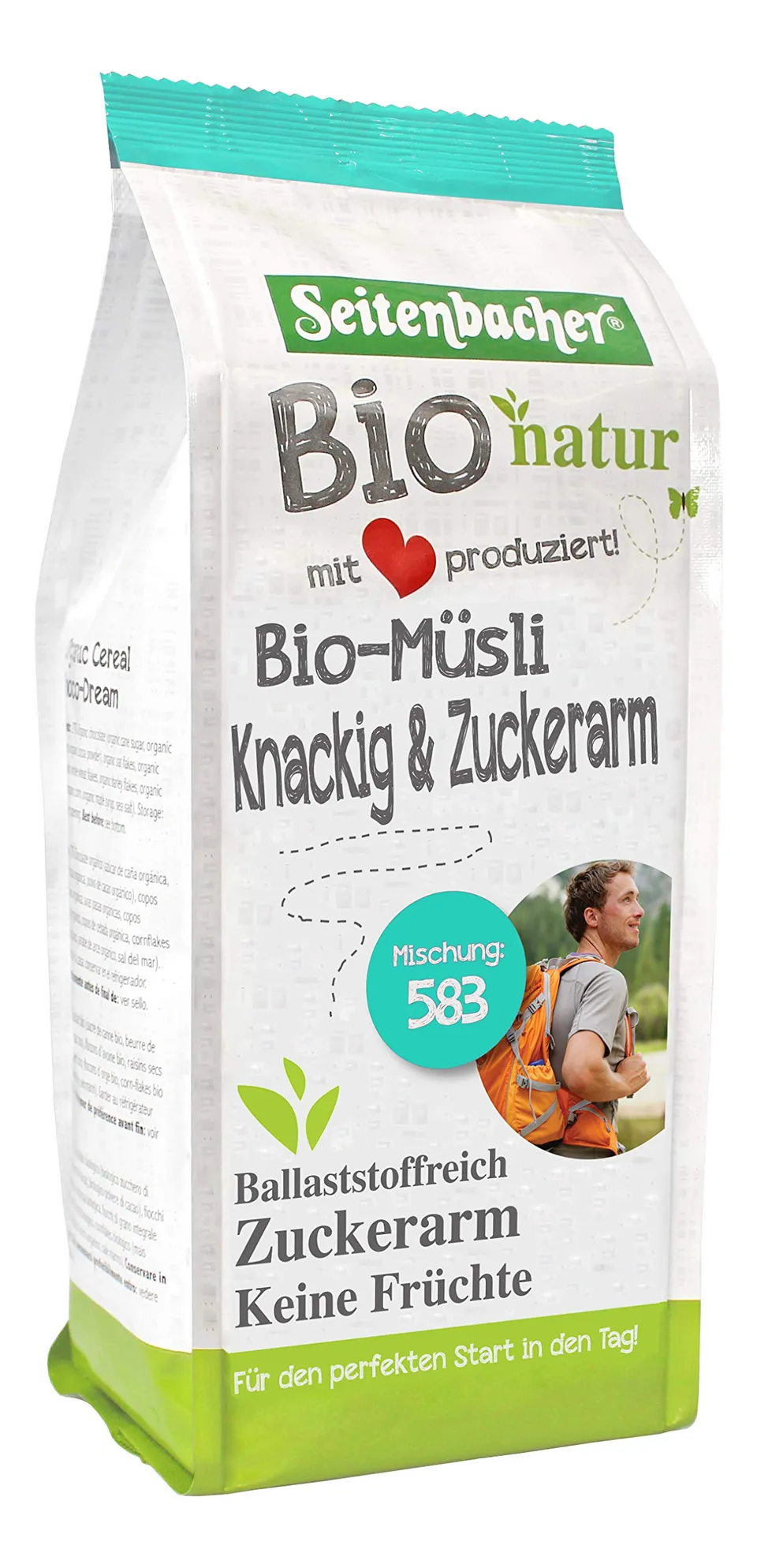 seitenbacher-bio-m-sli-knackige-mischung-zuckerarm-ohne-fr-chte-500g image 1