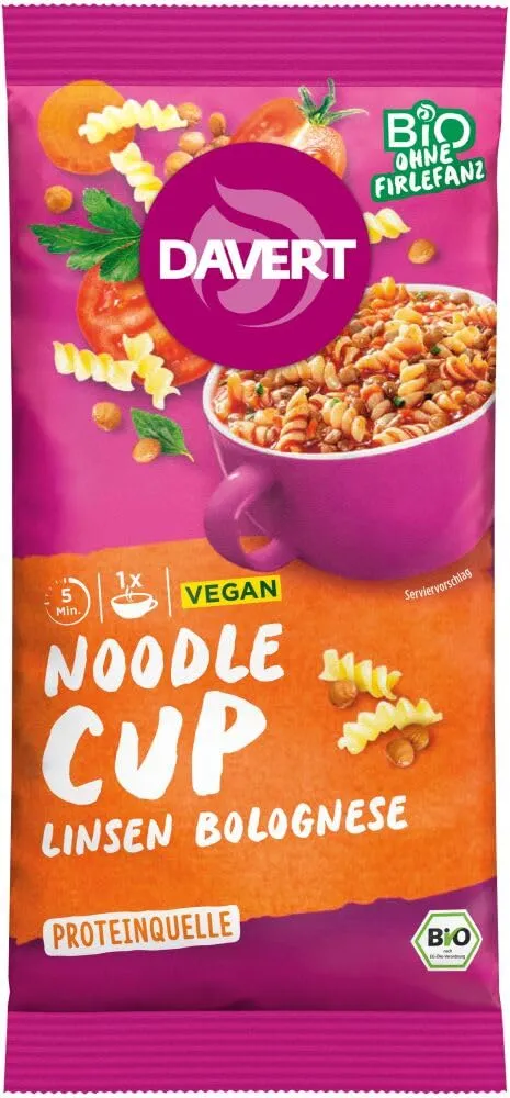 davert-noodle-cup-linsen-bolognese-bio-noodle-cup-65-g image 1
