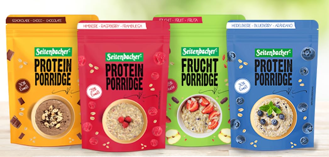 seitenbacher-testpaket-protein-porridge-schokolade-himbeere-frucht-blaubeere-vol image 1