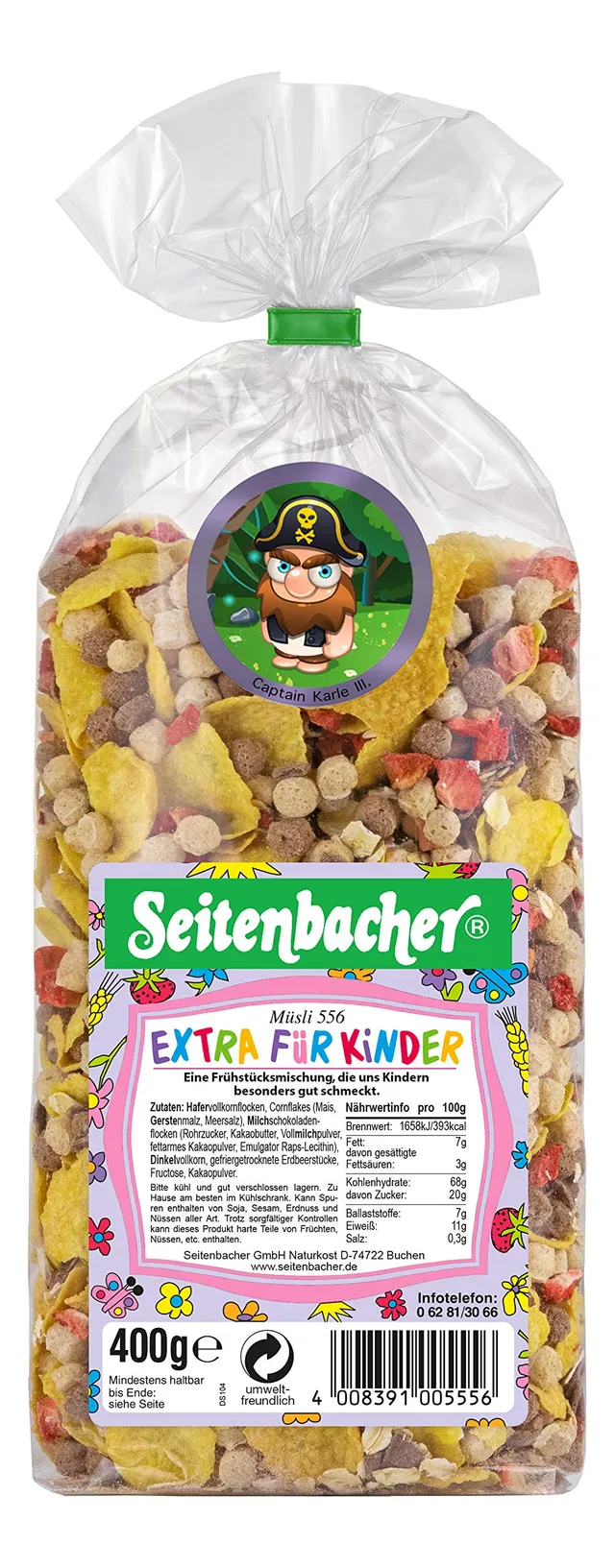 seitenbacher-m-sli-extra-f-r-kinder-erdbeere-schokolade-400-g image 1