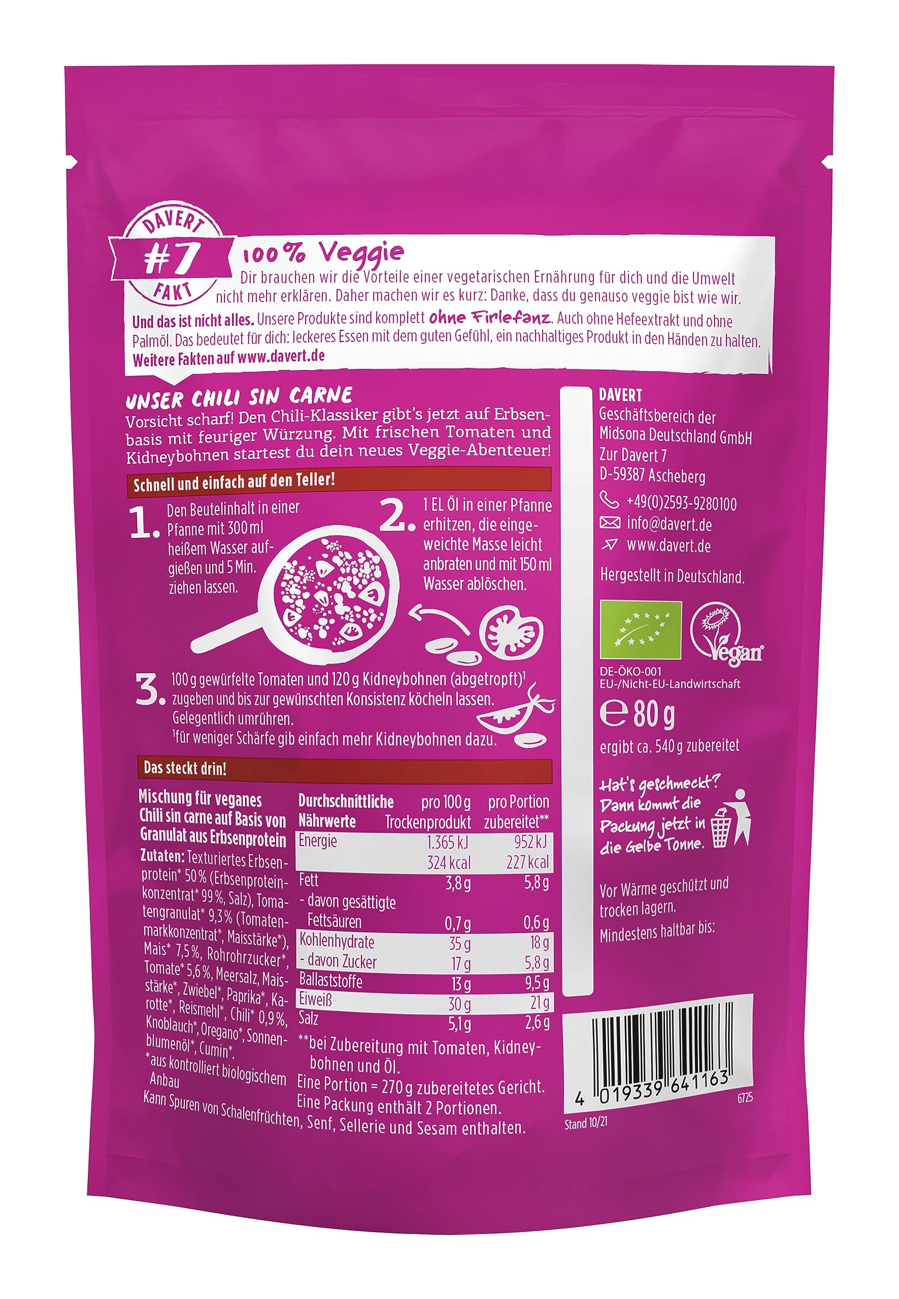 davert-chili-sin-carne-mit-erbsenprotein-80g-trockenmischung image 2