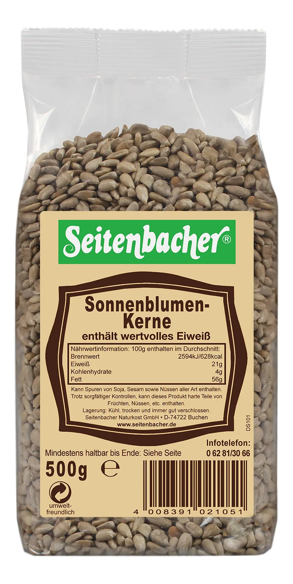 seitenbacher-sonnenblumenkerne-gesch-lt-6-x-500-g image 1