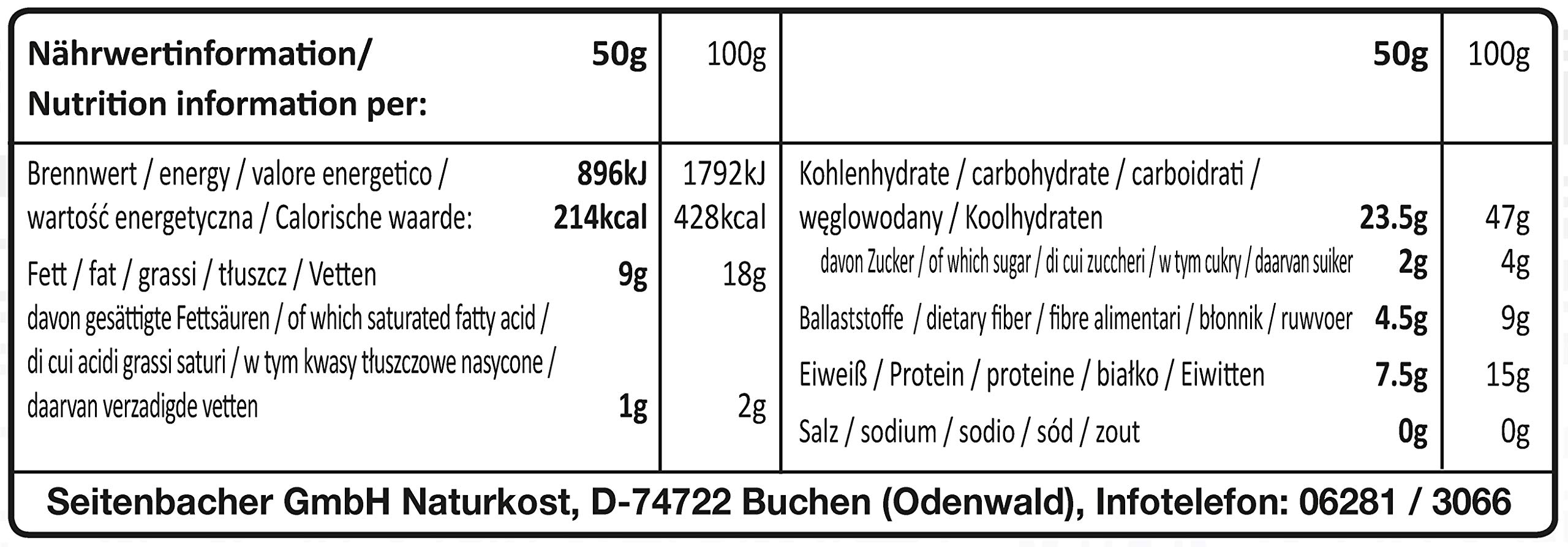 seitenbacher-bio-m-sli-knackige-mischung-zuckerarm-ohne-fr-chte-500g image 2
