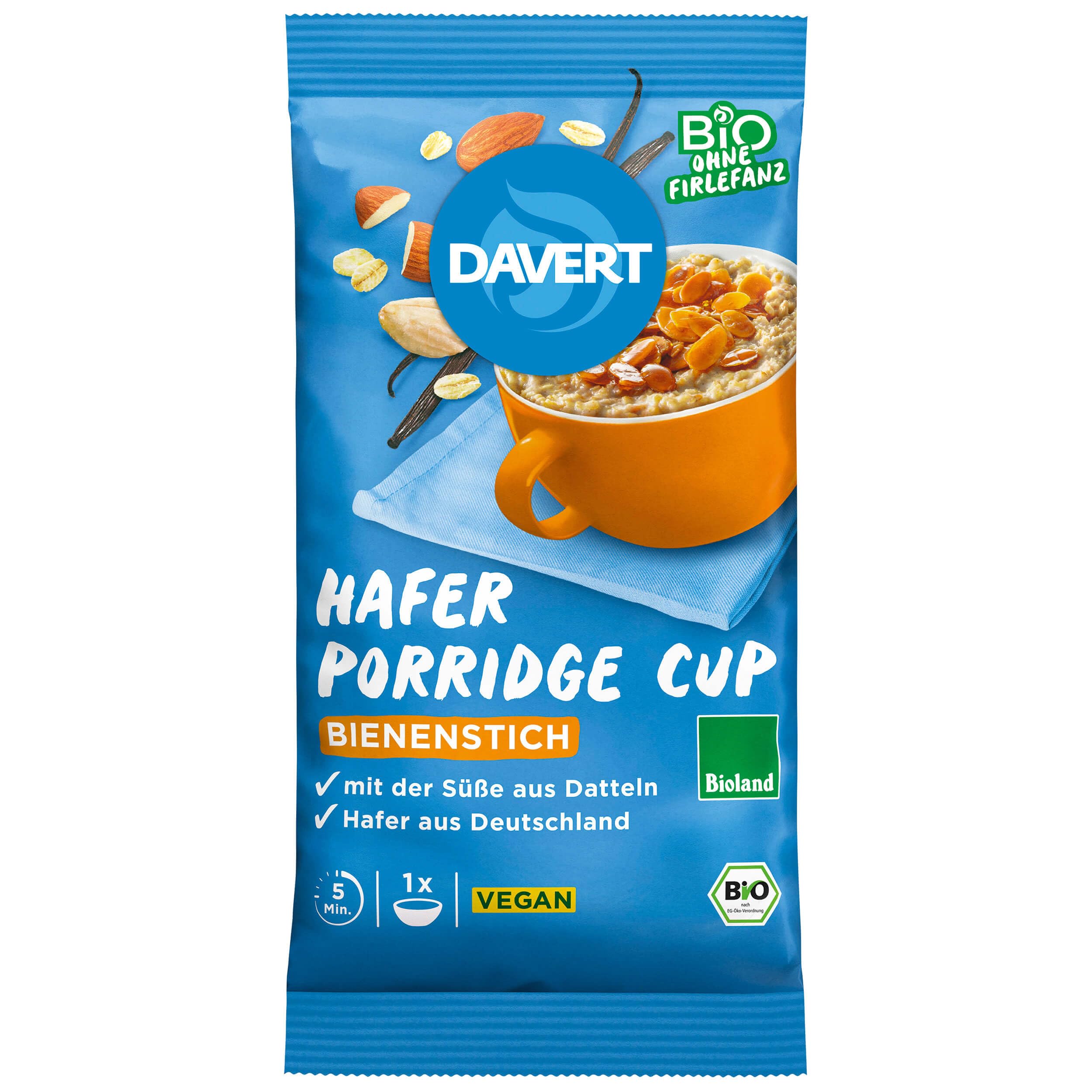 davert-bio-hafer-porridge-cup-bienenstich-65-g-veganer-porridge-cup image 1