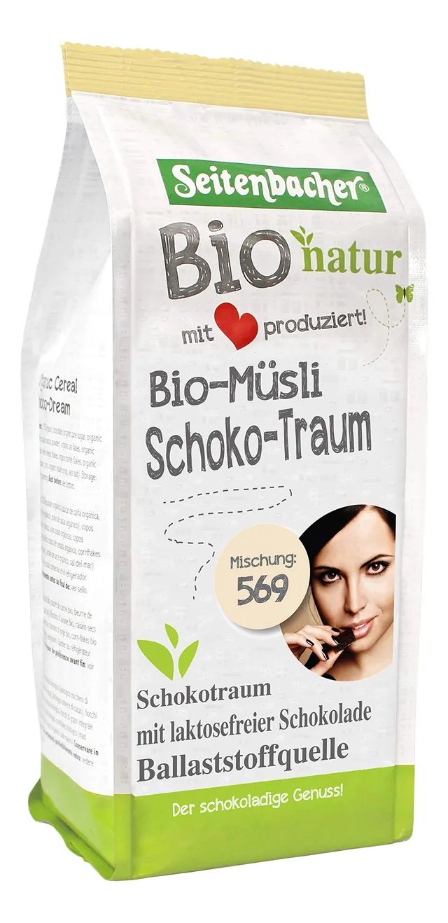 seitenbacher-bio-schoko-m-sli-lactosefrei-vegan-vollkorn-500g image 1