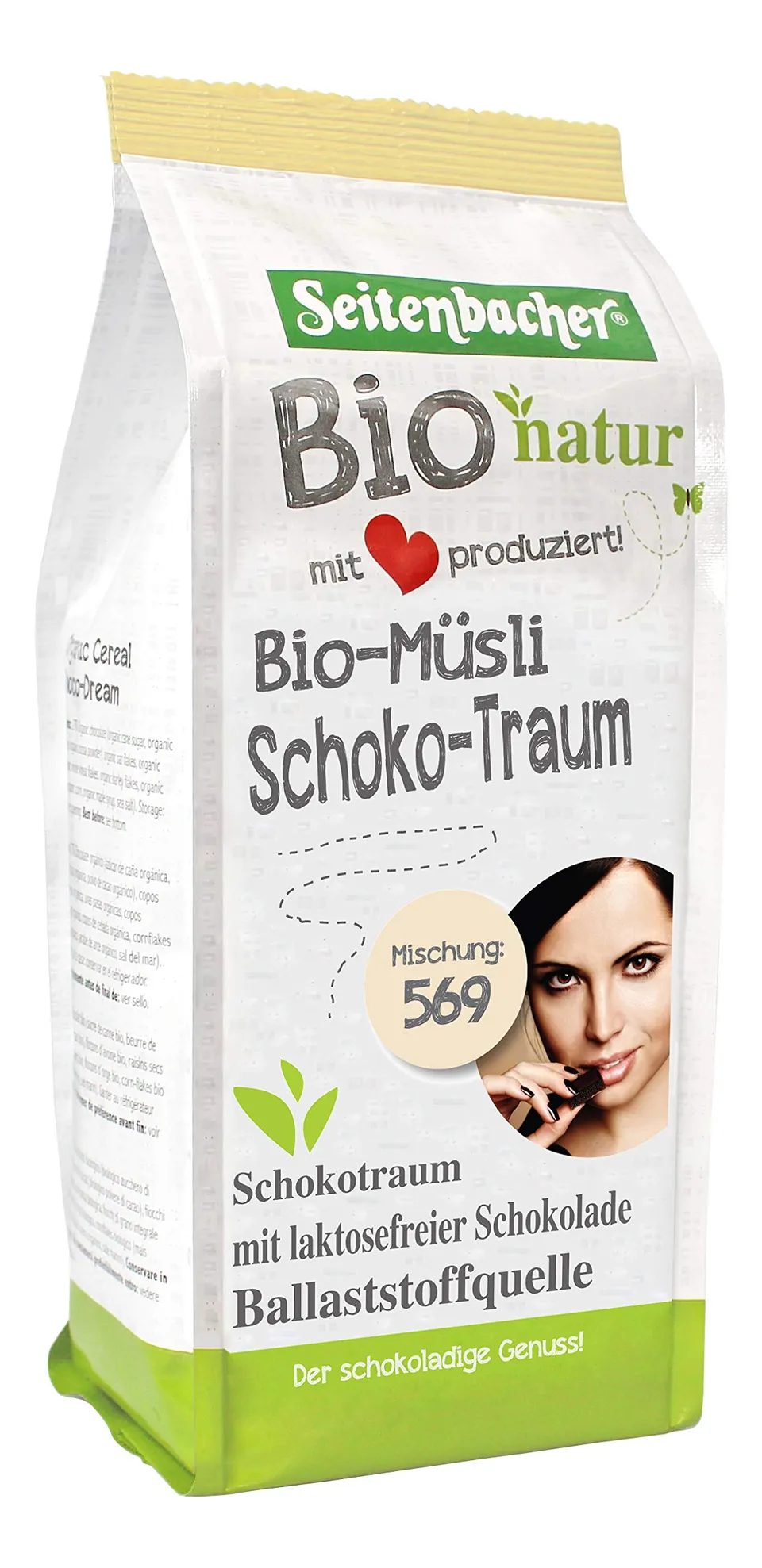 seitenbacher-bio-schoko-m-sli-lactosefrei-vegan-vollkorn-500g image 1