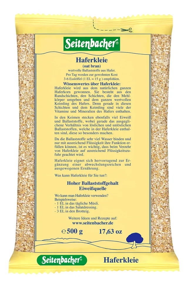 seitenbacher-haferkleie-proteinreich-und-ballaststoffreich-500-g image 1