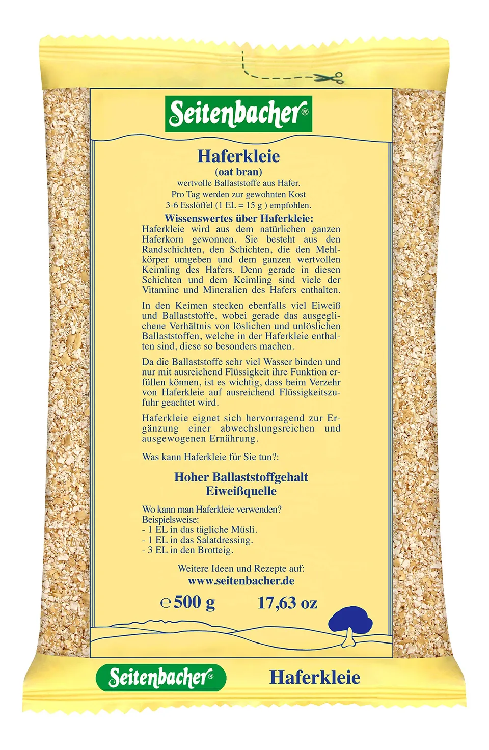 seitenbacher-haferkleie-proteinreich-und-ballaststoffreich-500-g image 1
