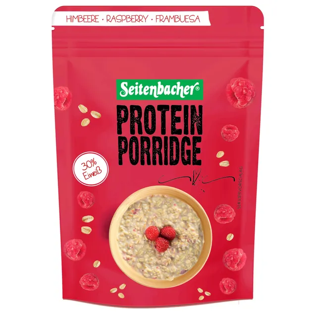 seitenbacher-porridge-himbeere-30-protein-warmes-fr-hst-ck-weizenfrei-1-x-500-g image 1