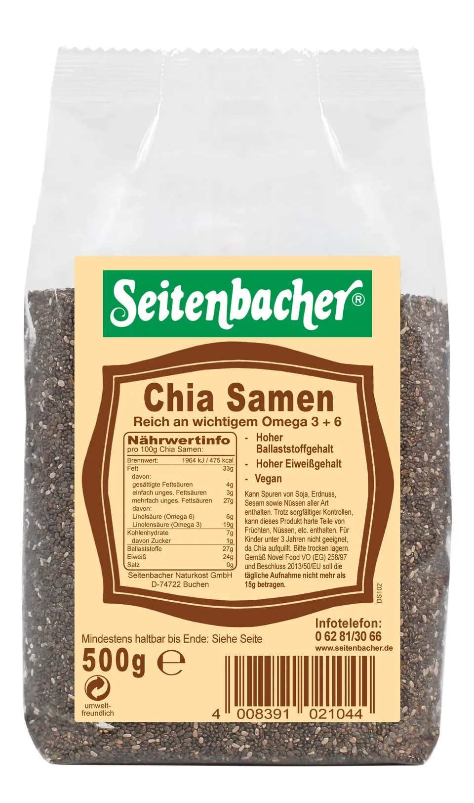 seitenbacher-chia-samen-nativ-2-x-500g image 1
