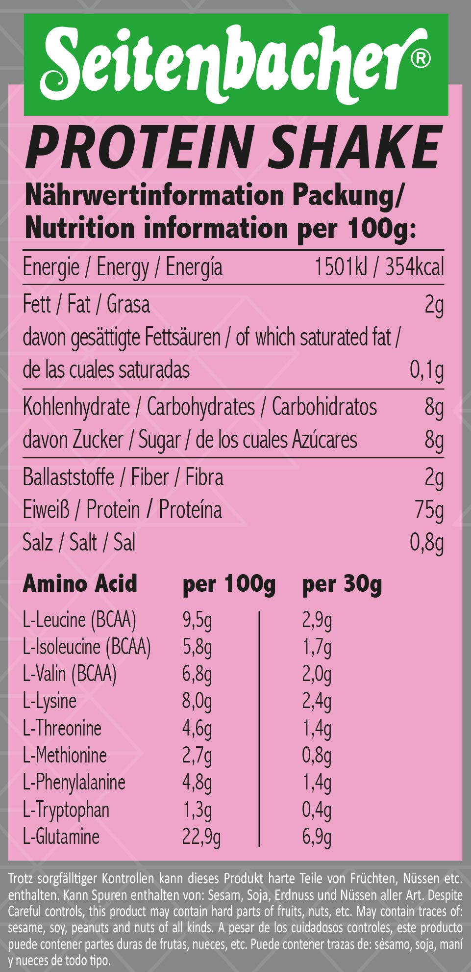 seitenbacher-casein-protein-shake-pulver-75-0-erdbeere-750g image 3