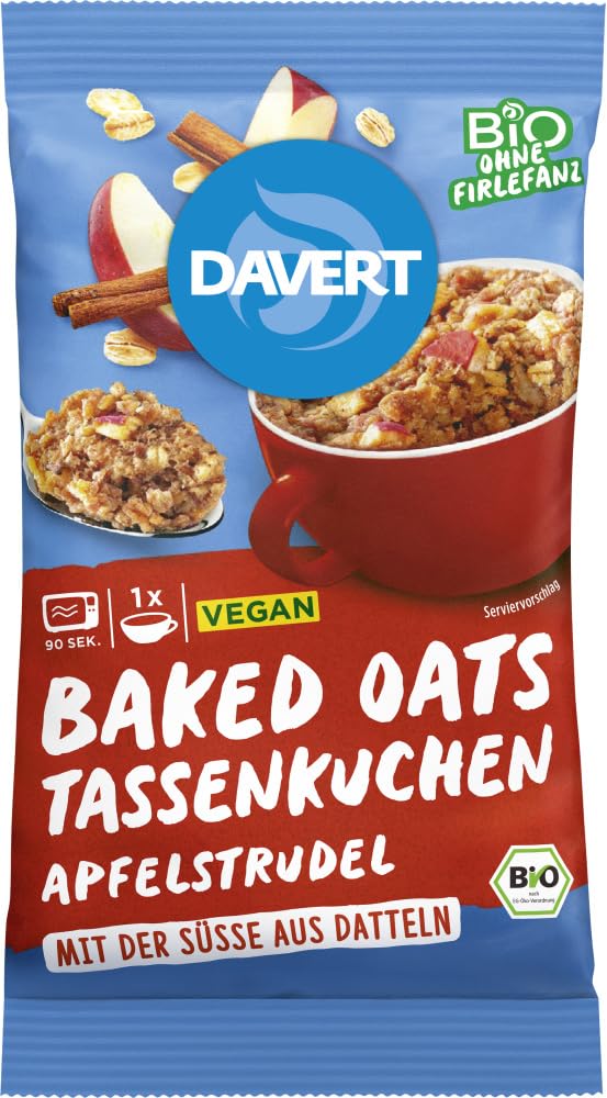 davert-baked-oats-tassenkuchen-apfelstrudel-veganer-porridge-cup-65g image 1